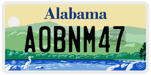 A0BNM47  license plate in AL