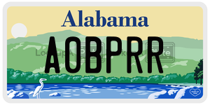 A0BPRR  license plate in AL