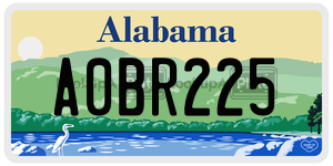 A0BR225  license plate in AL
