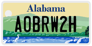 A0BRW2H  license plate in AL