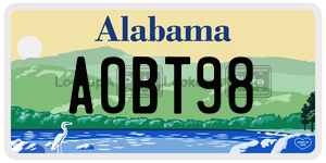 A0BT98  license plate in AL