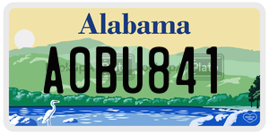 A0BU841  license plate in AL