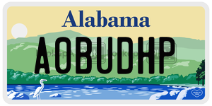 A0BUDHP  license plate in AL