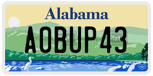 A0BUP43  license plate in AL