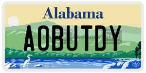 A0BUTDY  license plate in AL