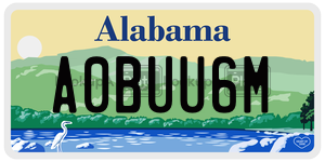 A0BUU6M  license plate in AL
