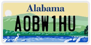 A0BW1HU license plate in Alabama