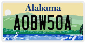 A0BW50A license plate in Alabama