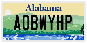 A0BWYHP  license plate in AL