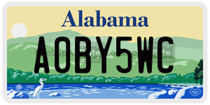 A0BY5WC  license plate in AL