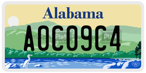 A0C09C4  license plate in AL