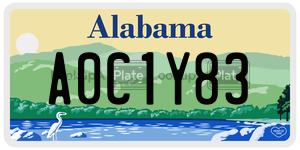 A0C1Y83  license plate in AL