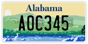 A0C345  license plate in AL
