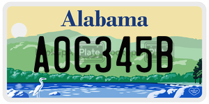 A0C345B  license plate in AL