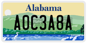 A0C3A8A  license plate in AL