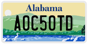 A0C50TD  license plate in AL