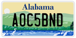 A0C5BND  license plate in AL