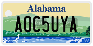 A0C5UYA  license plate in AL