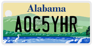 A0C5YHR  license plate in AL
