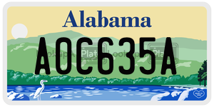 A0C635A  license plate in AL