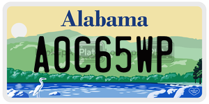 A0C65WP  license plate in AL