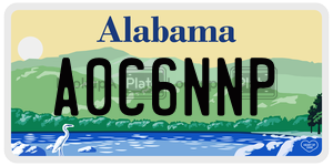 A0C6NNP  license plate in AL