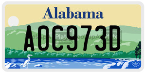 A0C973D  license plate in AL
