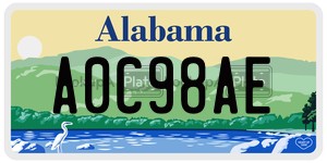 A0C98AE  license plate in AL