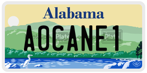 A0CANE1  license plate in AL