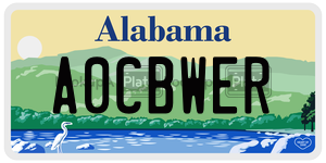 A0CBWER  license plate in AL