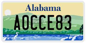 A0CCE83  license plate in AL