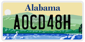 A0CD48H  license plate in AL