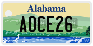 A0CE26  license plate in AL