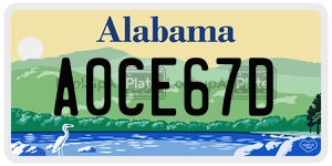 A0CE67D  license plate in AL