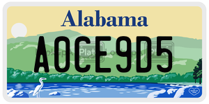 A0CE9D5  license plate in AL