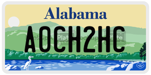 A0CH2HC  license plate in AL