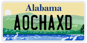 A0CHAXD  license plate in AL