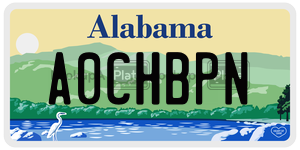 A0CHBPN  license plate in AL