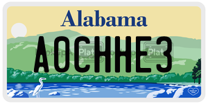 A0CHHE3  license plate in AL