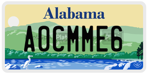 A0CMME6  license plate in AL