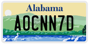 A0CNN7D  license plate in AL