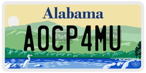 A0CP4MU  license plate in AL