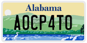 A0CP4T0  license plate in AL