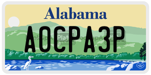 A0CPA3P  license plate in AL