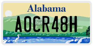 A0CR48H  license plate in AL