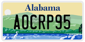 A0CRP95  license plate in AL