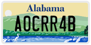 A0CRR4B  license plate in AL