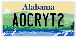 A0CRYT2  license plate in AL