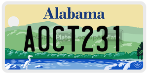 A0CT231  license plate in AL
