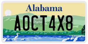 A0CT4X8  license plate in AL